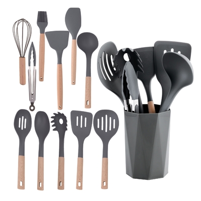 Ensemble d'outils en silicone avec support d'outil résistant à la chaleur jusqu'à 240 °C revêtement antiadhésif
