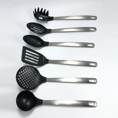 Appareils de cuisine en nylon 7PCS antiadhésifs avec poignée en acier inoxydable