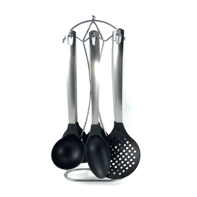Appareils de cuisine en nylon 7PCS antiadhésifs avec poignée en acier inoxydable