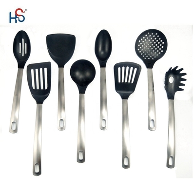 Appareils de cuisine en nylon 7PCS antiadhésifs avec poignée en acier inoxydable