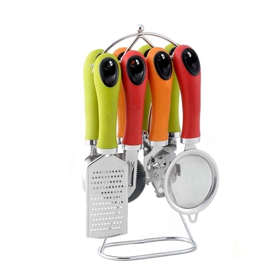 Les appareils de cuisine à domicile 8 PCS accessoires en acier inoxydable avec poignées colorées