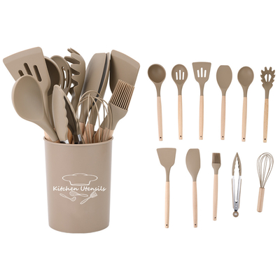 11 pièces d'outils de cuisine en silicone pour cuisiner à haute température à 210 degrés