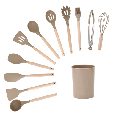 11 pièces d'outils de cuisine en silicone pour cuisiner à haute température à 210 degrés