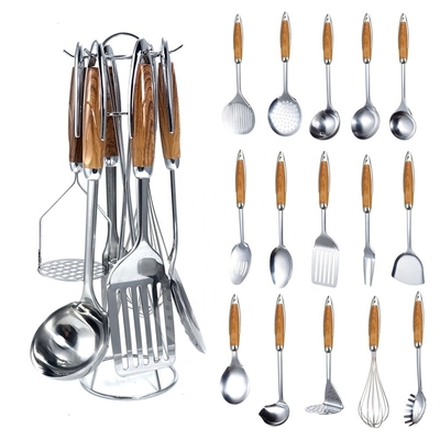 Ensemble d'ustensiles de cuisine en acier inoxydable pour outils et accessoires de cuisine certifié ISO9001