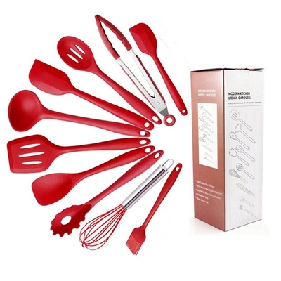 Ensemble de cuisine en silicone non collant Ensemble d'ustensiles de cuisine colorés pour cuisine certifiée ISO9001