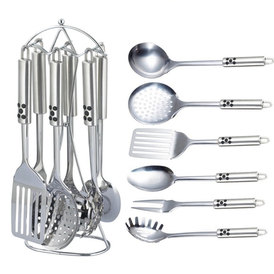 7 pièces d'outils et d'outils de cuisine en acier inoxydable en métal en silicone