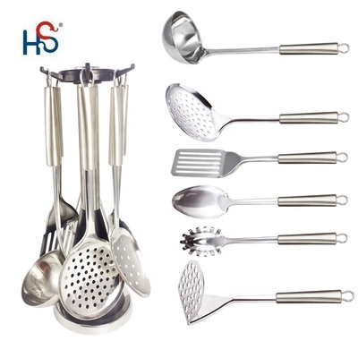 Ensemble d'ustensiles de cuisine en acier inoxydable en 7 pièces pour les spécifications ODM ou OEM