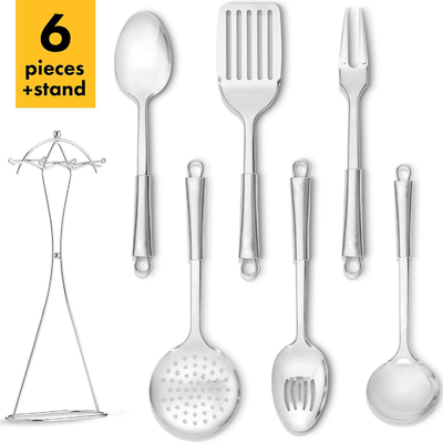 Ensemble d'ustensiles de cuisine en acier inoxydable en 7 pièces pour les spécifications ODM ou OEM