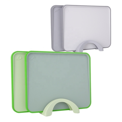PP Reversible grand plateau de coupe de cuisine avec une poignée facile à saisir et des rainures de jus profondes
