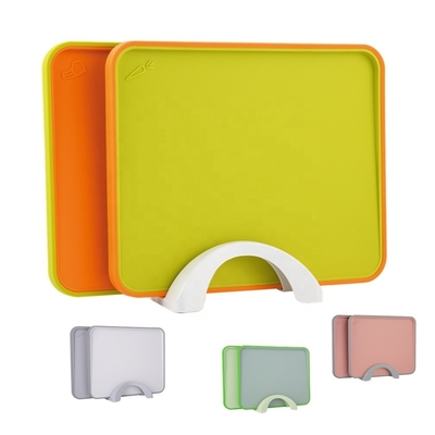 PP Reversible grand plateau de coupe de cuisine avec une poignée facile à saisir et des rainures de jus profondes
