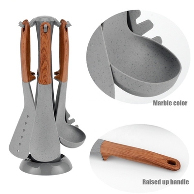Sélection de l'espace de la salle d'appui 6 ustensiles de cuisine en bois pour les outils de cuisine classiques