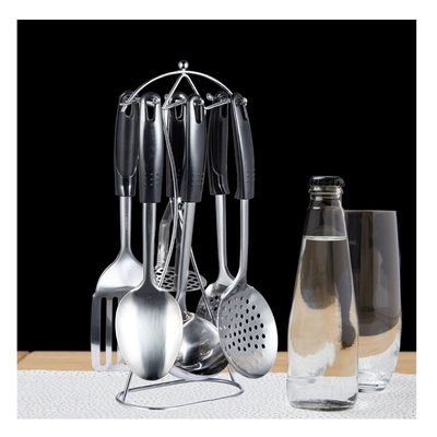 Outils de cuisine en acier inoxydable ensemble d'outils de cuisine antiadhésifs pour toute cuisine colorée