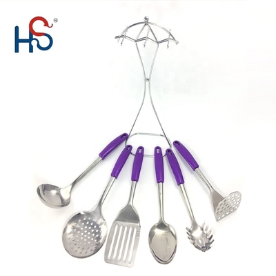 Outils de cuisine en acier inoxydable ensemble d'outils de cuisine antiadhésifs pour toute cuisine colorée