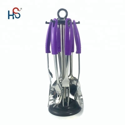 Outils de cuisine en acier inoxydable ensemble d'outils de cuisine antiadhésifs pour toute cuisine colorée