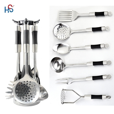 Ensembles d' ustensiles en acier inoxydable pour soupe de cuisine cuiller Skimmer Turner Spatula Rice Scoop