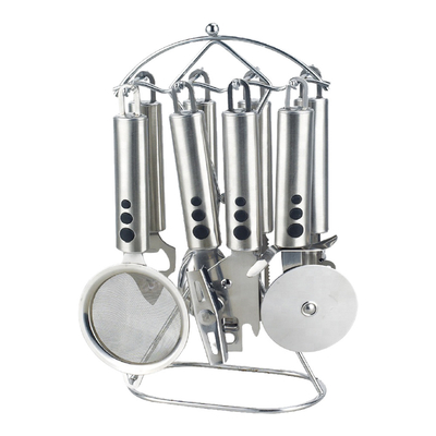 Ensembles d'ustensiles de cuisine avec logo d'impression en soie 201/410 Outils de cuisine en acier inoxydable