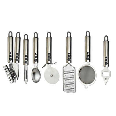 Ensembles d'ustensiles de cuisine avec logo d'impression en soie 201/410 Outils de cuisine en acier inoxydable