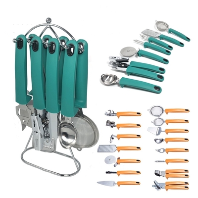 Accueil Cuisine TPR poignée d'outil en acier inoxydable ensemble avec support et autres outils de cuisine