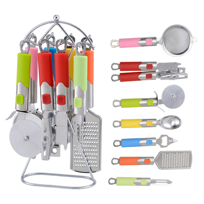 Outils de cuisine en plastique en acier inoxydable