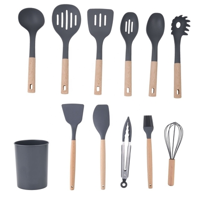 Impression en soie ou logo en relief 12 PCS Utilisateurs de cuisine en silicone avec support en plastique