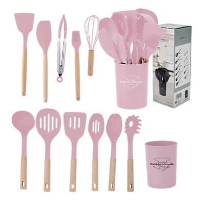 9/10/11/12pcs résistant à la chaleur BPA libre Silicone Outils de cuisine Spatula ensemble N'importe quelle couleur