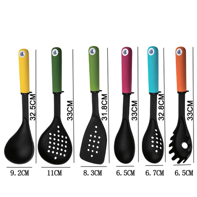 PA66 Ensemble d'outils de cuisson en plastique multifonctionnel de 6 pièces pour la cuisson et la cuisson