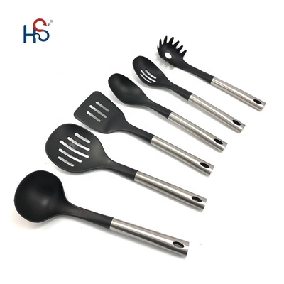 Ensemble d'ustensiles de cuisine en acier inoxydable en 7 pièces, ustensiles de cuisine en nylon et option de logo personnalisé