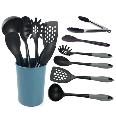 Outils de cuisine en nylon PA66 antiadhésifs Appareils résistants à la chaleur Ensembles de ustensiles de cuisine en silicone