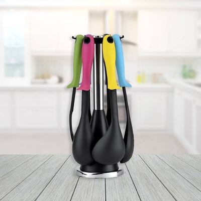 Cuillère à soupe solide écologique Cuillère à tourner spatule cuillère à fente Whisk Acacia Silicium Utilisateurs de cuisine