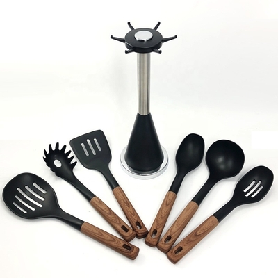 Meilleur vendeur en 2024 Manche en bois Utilisateurs de cuisine en silicone Avec du nylon66