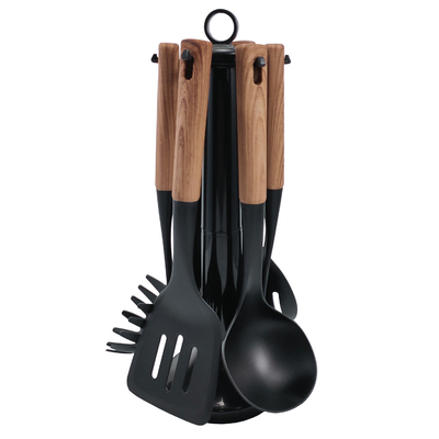Meilleur vendeur en 2024 Manche en bois Utilisateurs de cuisine en silicone Avec du nylon66