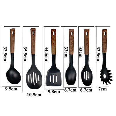Meilleur vendeur en 2024 Manche en bois Utilisateurs de cuisine en silicone Avec du nylon66