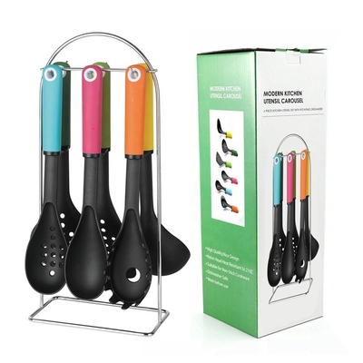 Ensemble de ustensiles de cuisine en nylon imprimé en soie parfait pour les outils de cuisine et les accessoires de cuisine