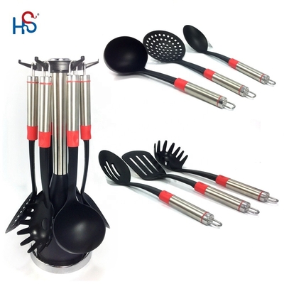 Logo Imprimé Outils de cuisine Ensemble de 7 pièces Outils résistants à la chaleur pour cuisiner polyvalent