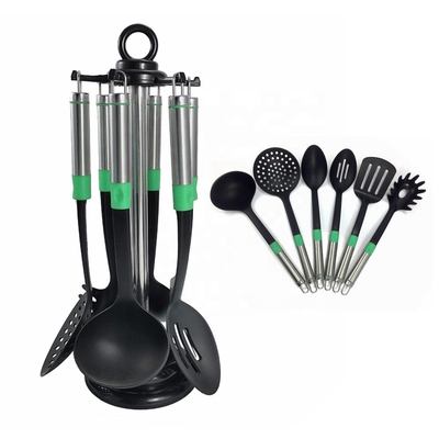 Logo Imprimé Outils de cuisine Ensemble de 7 pièces Outils résistants à la chaleur pour cuisiner polyvalent
