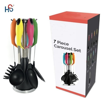 Créez la cuisine de vos rêves avec un ensemble d'outils en nylon en 7 pièces résistant à la chaleur et polyvalent