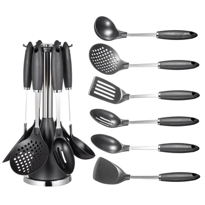 Appareils de cuisine en acier inoxydable à poignée TPR Cuillères pour la maison et les accessoires de cuisine