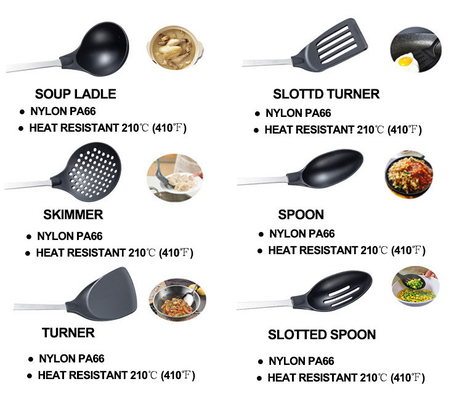 Appareils de cuisine 6 pièces Appareils de cuisine pour cuisiner à 210 ° C Certifié ISO9001