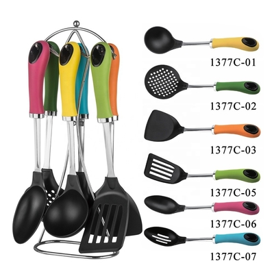 Ensemble d'ustensiles ménagers de cuisine avec outils de cuisson antiadhésifs et poignée en acier inoxydable