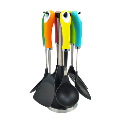 Ensemble d'ustensiles ménagers de cuisine avec outils de cuisson antiadhésifs et poignée en acier inoxydable
