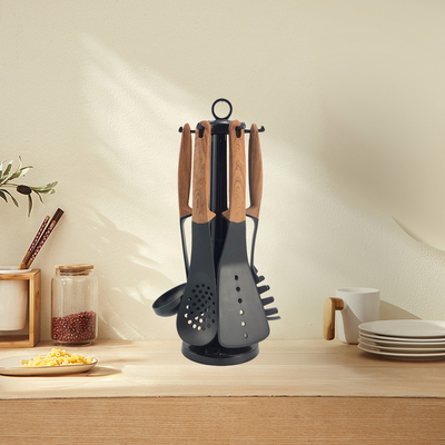 Accessoires de cuisine Appareils de cuisine Non toxiques personnalisés avec des outils de poignée ABS noirs